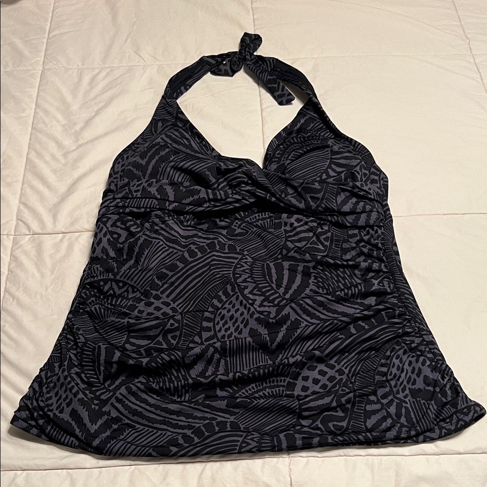 Kona Sol Black Halter Swim Top